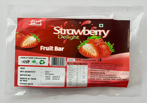 STRAWBERRY DELIGHT FRUIT BARS - 80 GM PACK